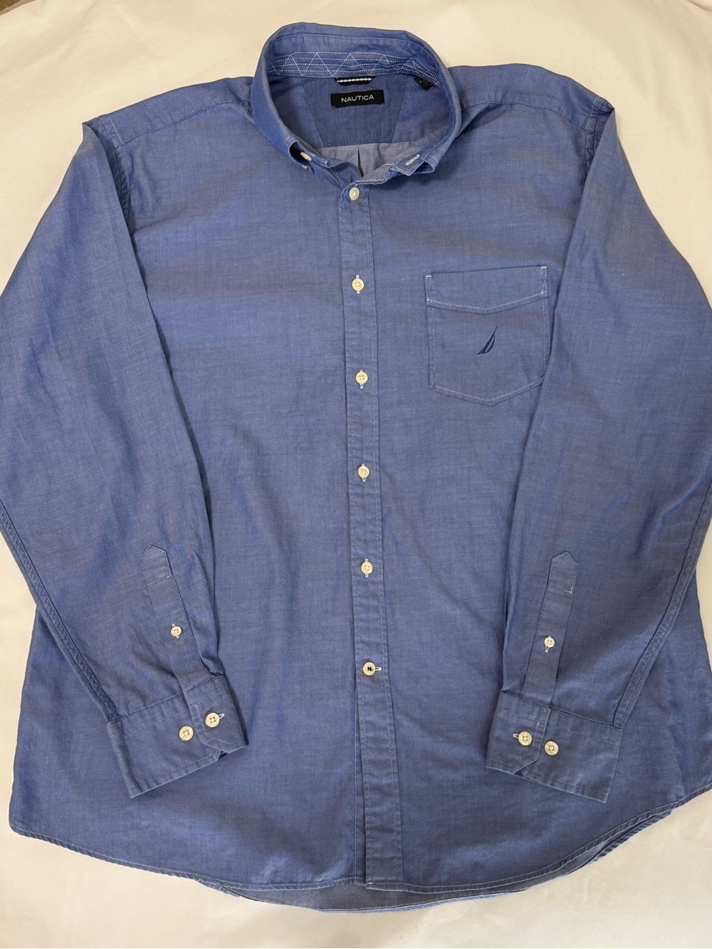 Nautica Men’s Light Blue Button-Down Dress Shirt